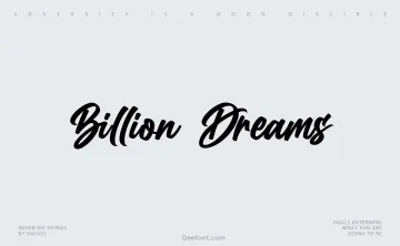 Billion Dreams Font