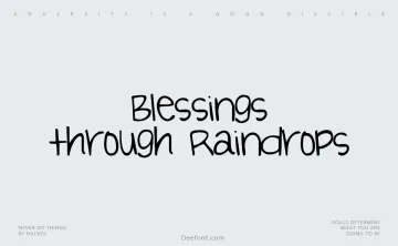 Blessings through Raindrops Font