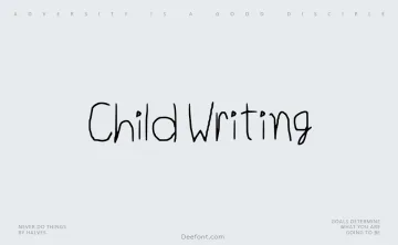 Child Writing Font