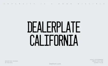 Dealerplate California Font