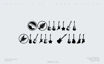 Electric Guitar Icons Font