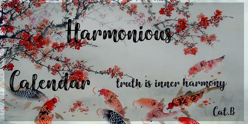 Harmonious Calendar Font