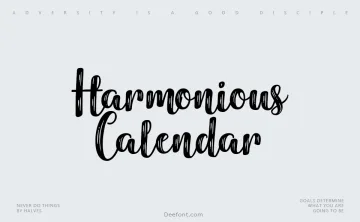 Harmonious Calendar Font