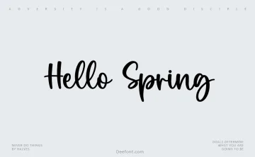 Hello Spring Font