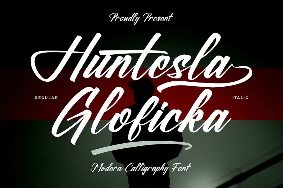 Huntesla Gloficka Font