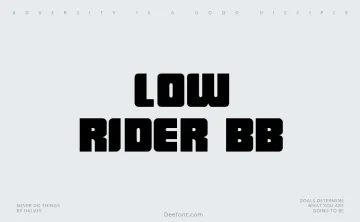 Low Rider BB Font