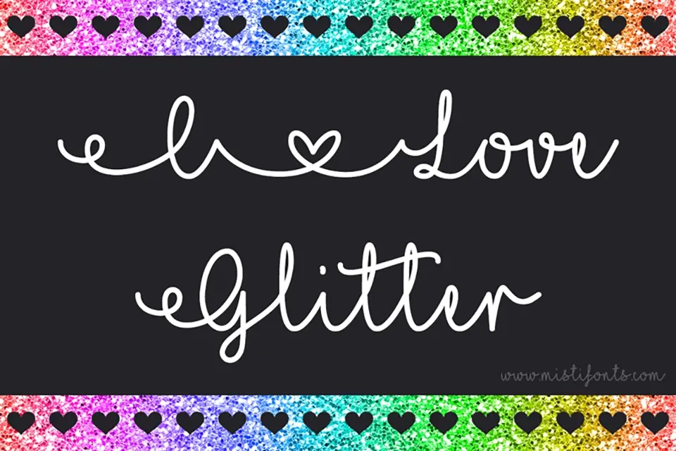 Mf I Love Glitter Font