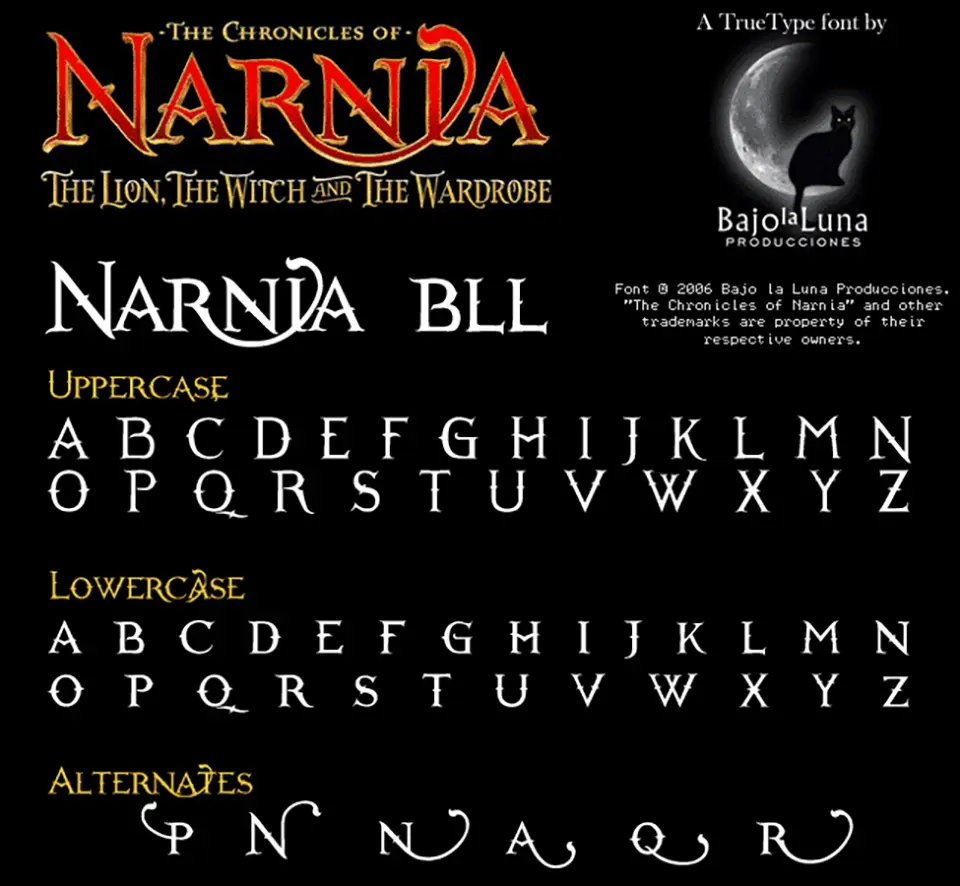 Narnia BLL Font