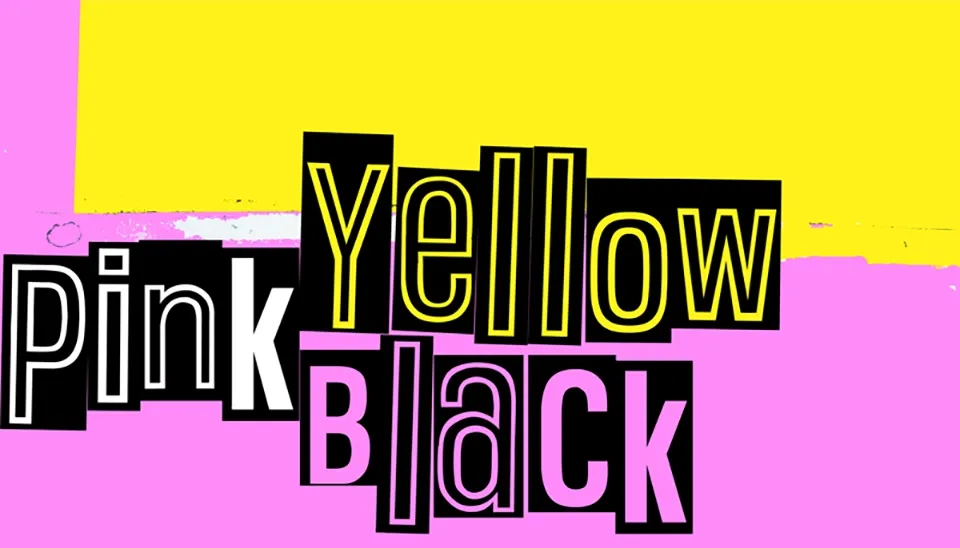 Pink Yellow Black Font