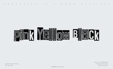 Pink Yellow Black Font