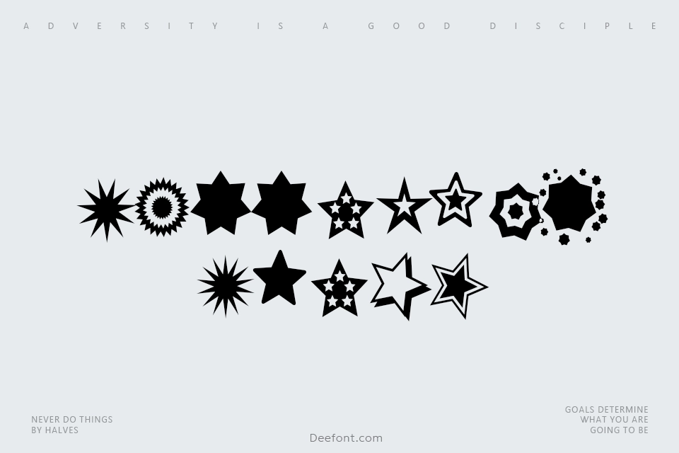PizzaDude Stars Font