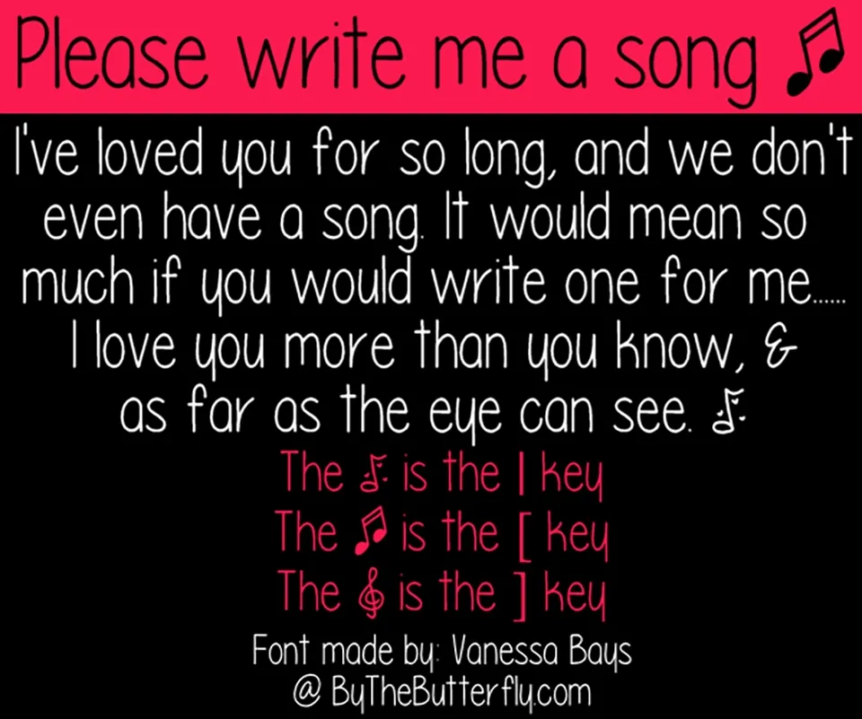 Please write me a song Font