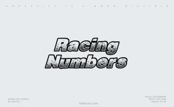 Racing Numbers Font