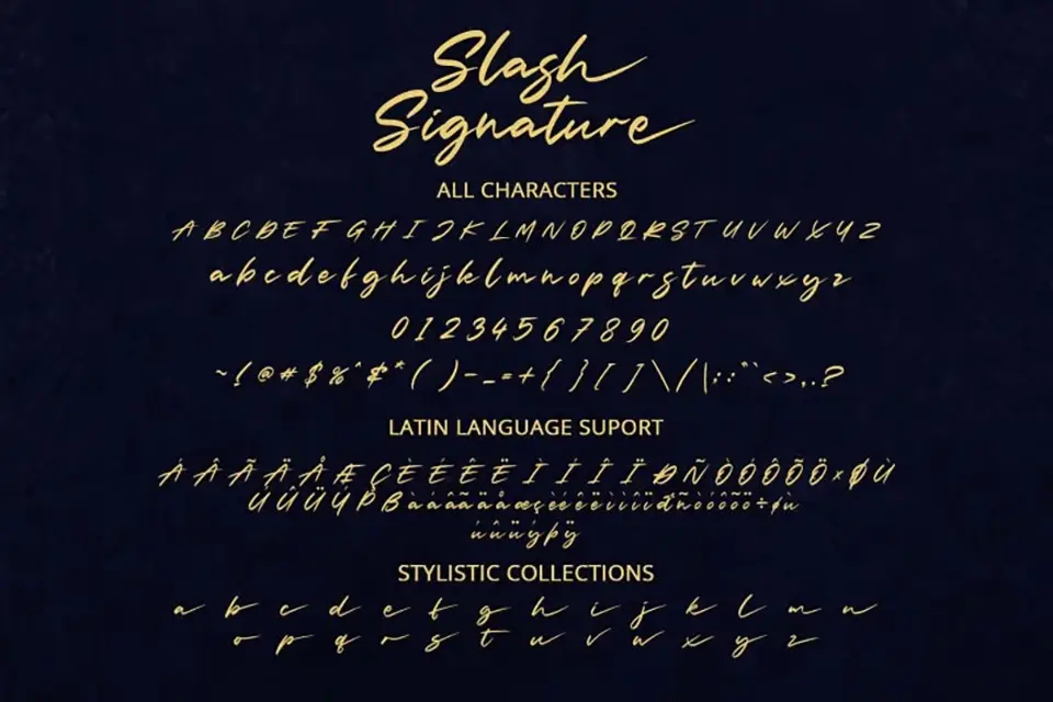 Slash Signature Font