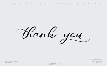 Thank you Font