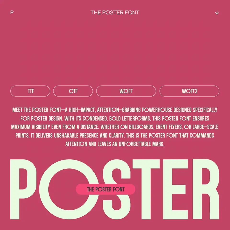 The Poster Font Font