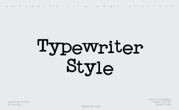 Typewriter Style Font