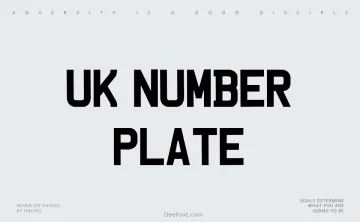 UK Number Plate Font