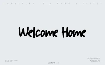 Welcome Home Font