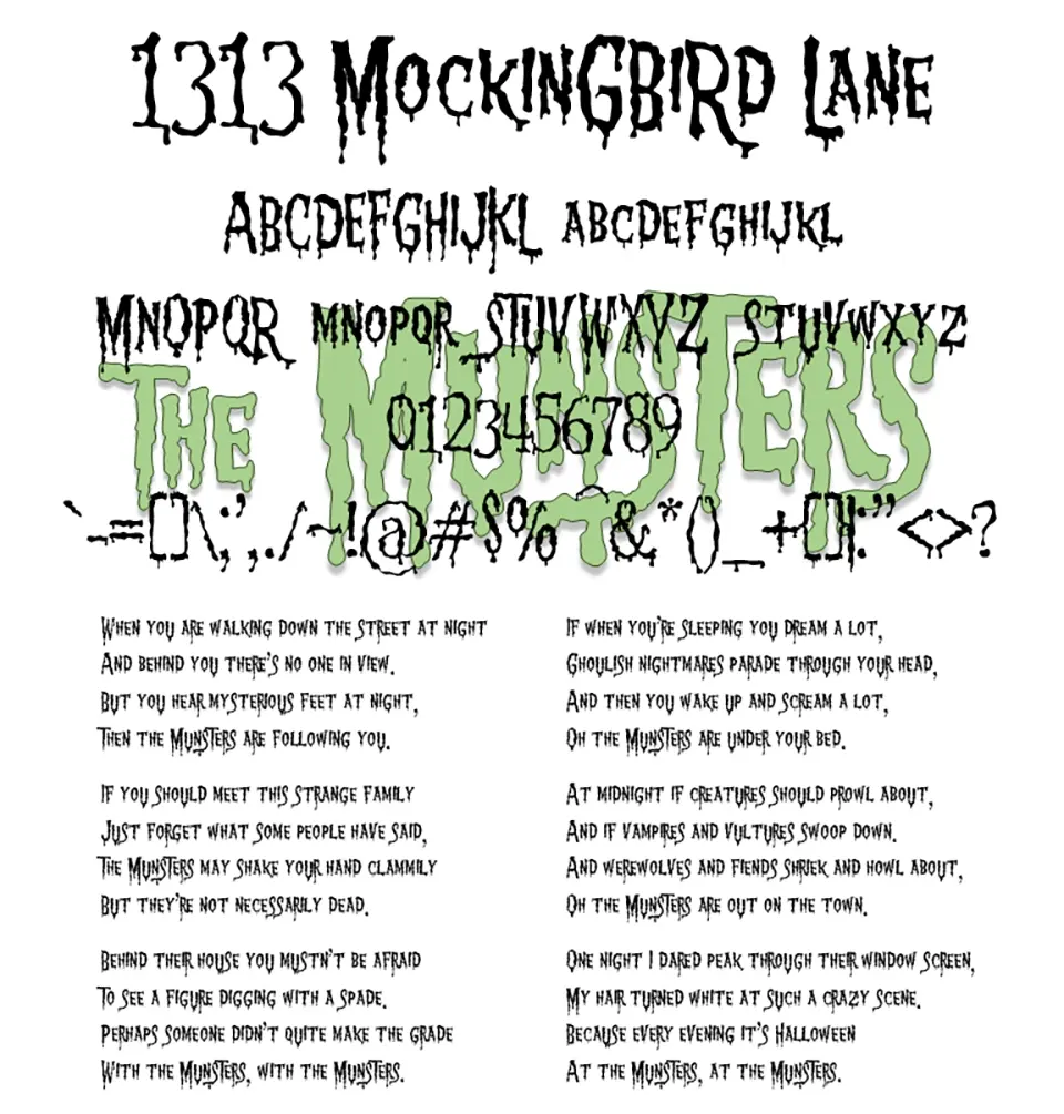 1313 Mockingbird Lane Font