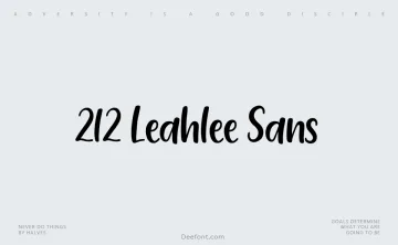 212 Leahlee Sans Font
