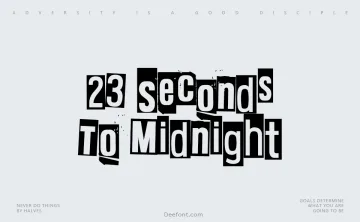23 Seconds To Midnight Font