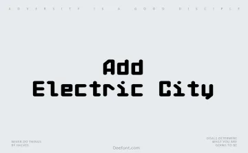Add Electric City Font
