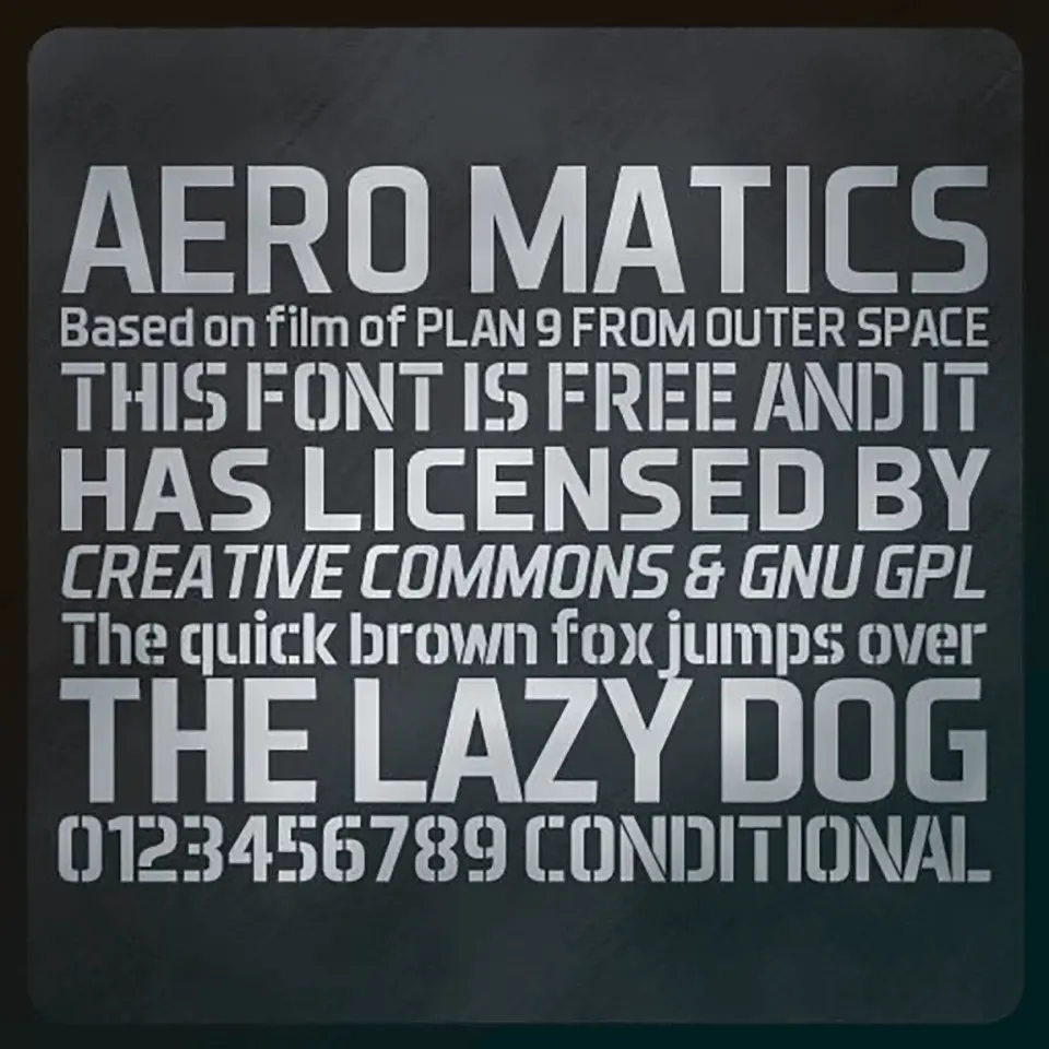 Aero Matics Stencil Font