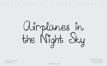 Airplanes in the Night Sky Font