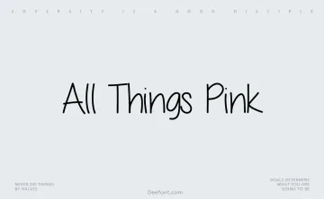 All Things Pink Font