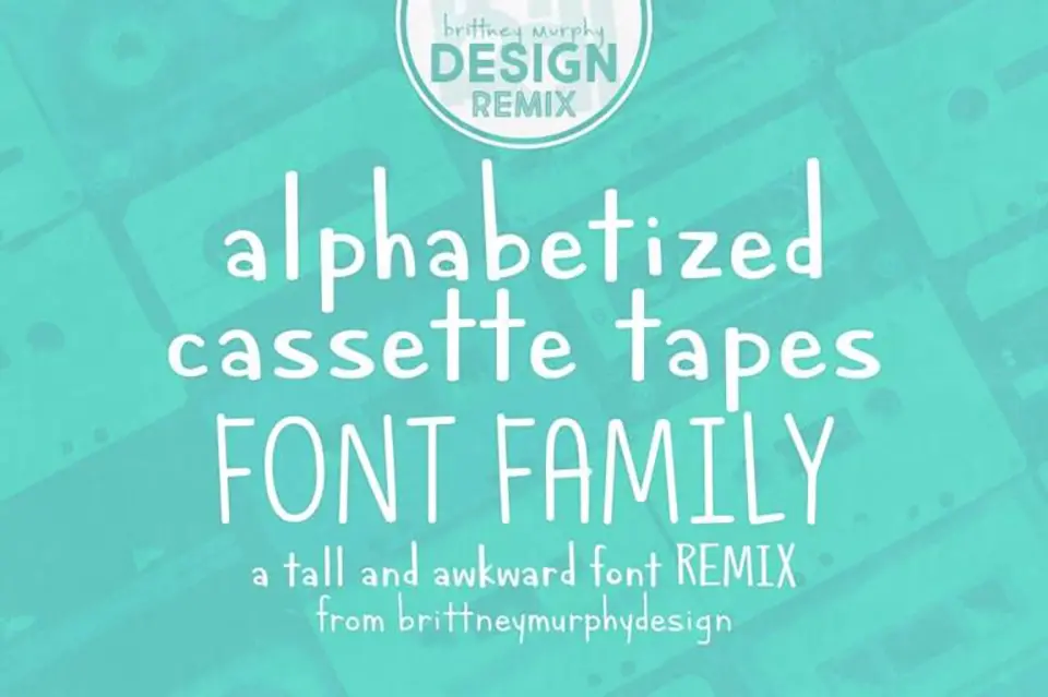 Alphabetized Cassette Tapes Font