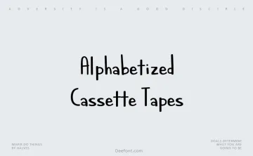 Alphabetized Cassette Tapes Font
