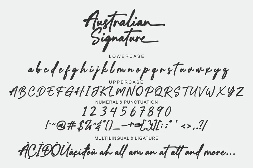 Australian Signature Font