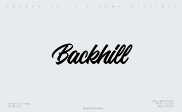 Backhill Font