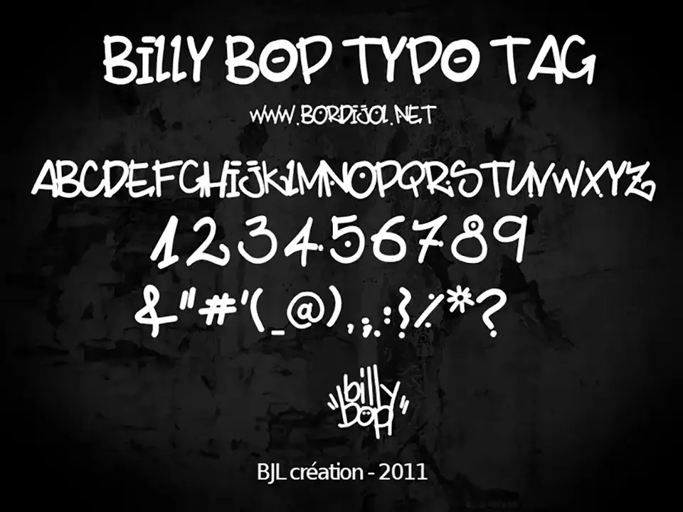 BillyBop Maj Tag Font
