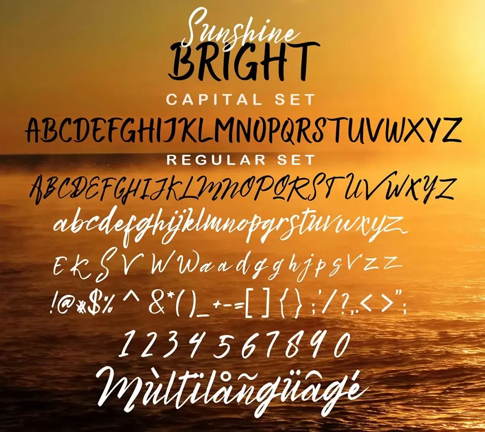 Bright Sunshine Cap Font
