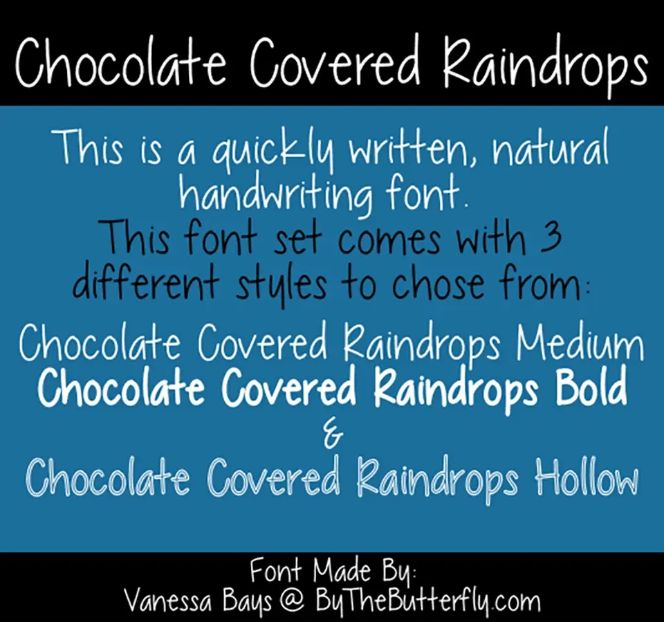 Chocolate Covered Raindrops Font