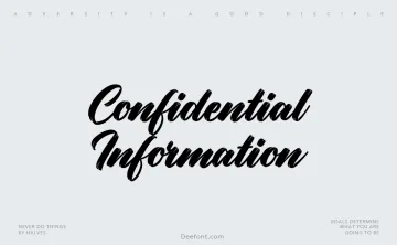 Confidential Information Font