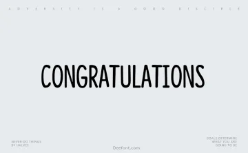 Congratulations Font