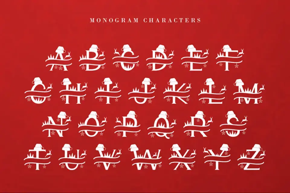 Cute Christmas Monogram Font