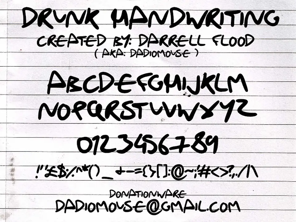 Drunk Handwriting Font