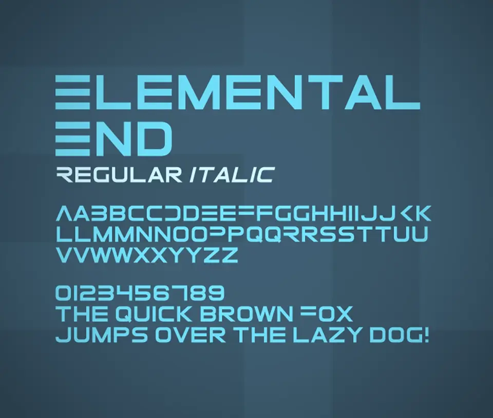 Elemental End Font