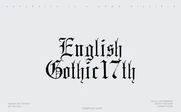 English Gothic, 17th c Font