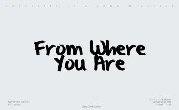 From Where You Are Font