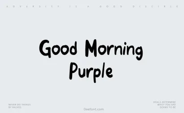Good Morning Purple Font