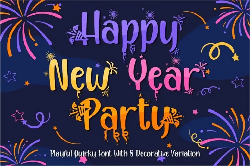 Happy New Year Party Font