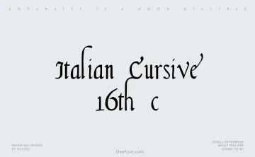 Italian Cursive, 16th c Font