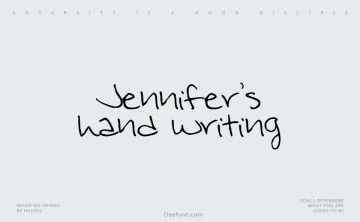 Jennifer’s hand writing Font