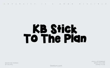 KB Stick To The Plan Font