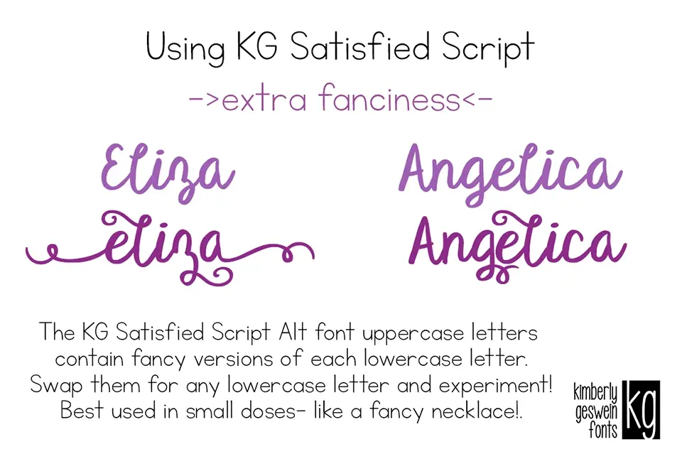 KG Satisfied Script Font